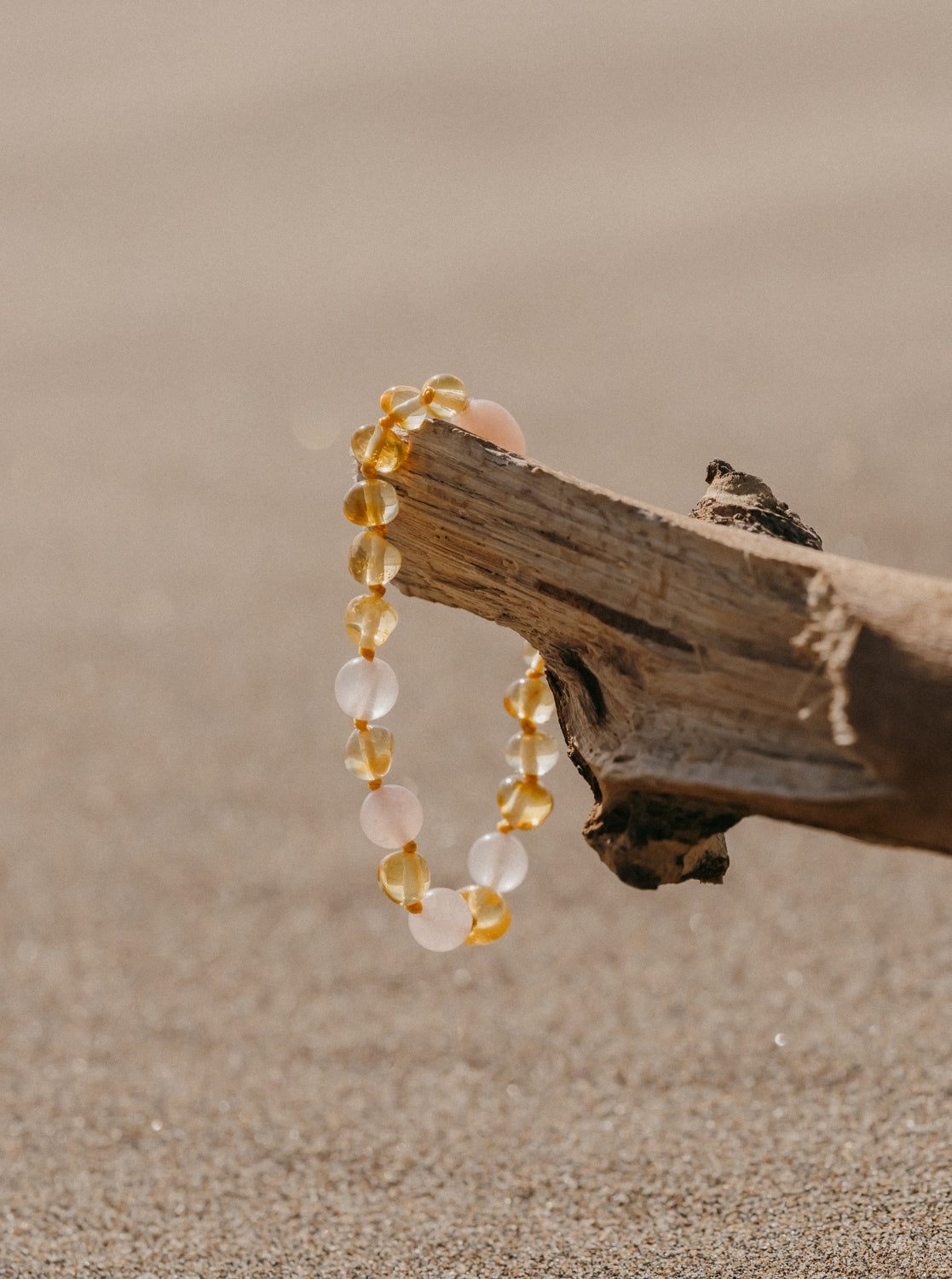 Armband, Lemon/Rosenquarz