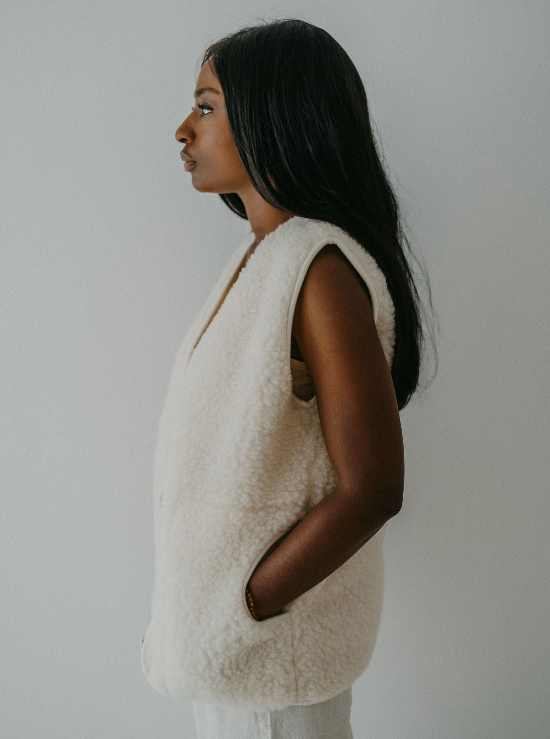 Nila Gilet sans manches mixte 100% laine naturelle MIIJO