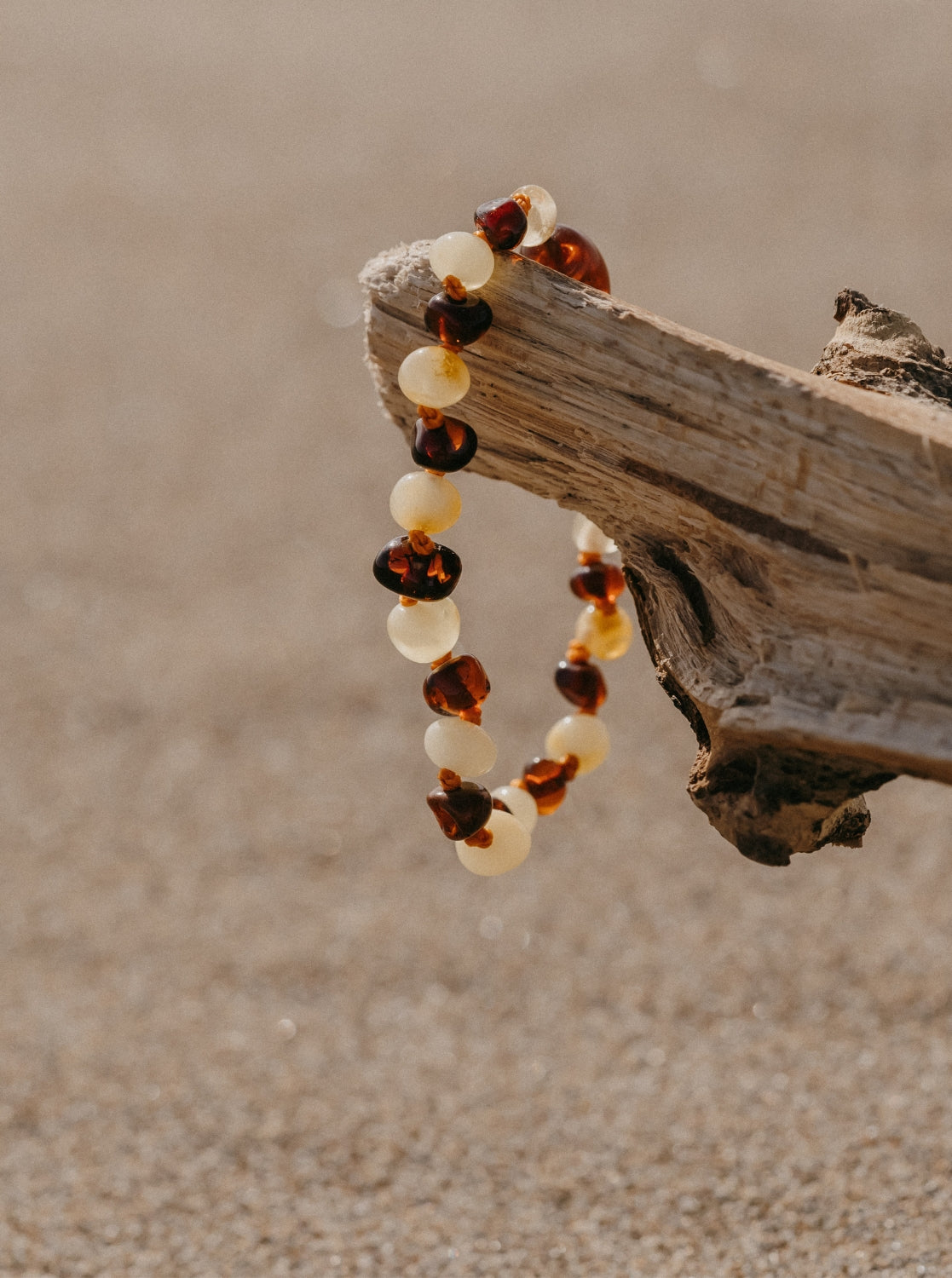 Bracelet, caramel/lait | 100% ambre