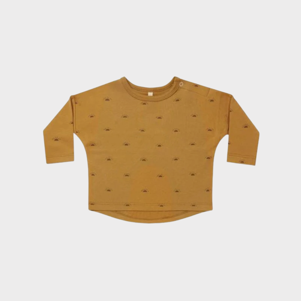 Tee-shirt manches longues coton bio, ocre