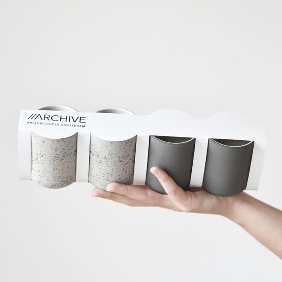 Lot de 4 tasses, anthracite